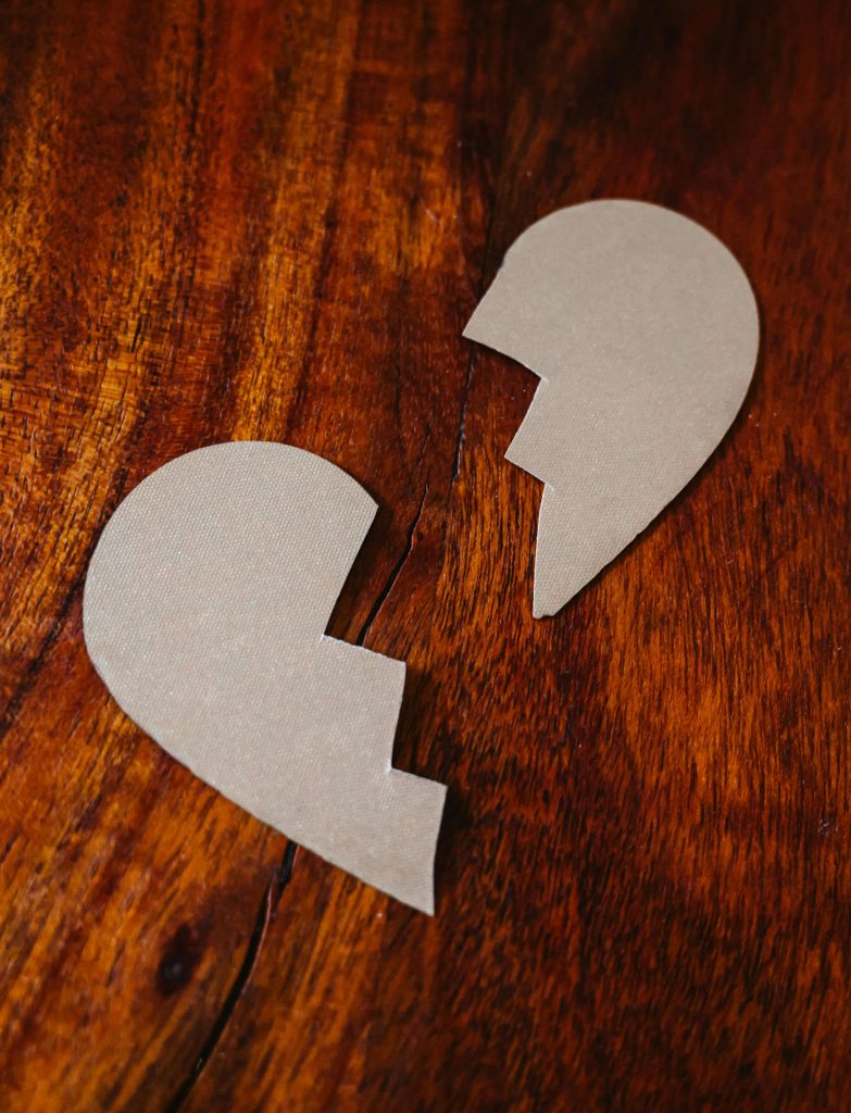 Paper broken heart. If you're struggling after a breakup or divorce, begin coping in healthy ways with EMDR therapy in Raleigh, NC.